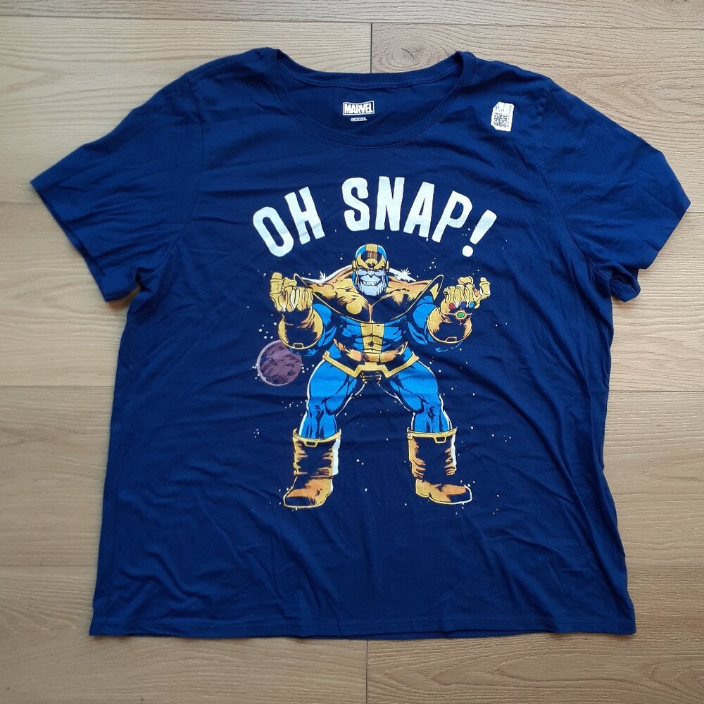 Oh Snap! Thanos - New Women's 3X Plus Size Navy Blue T-Shirt